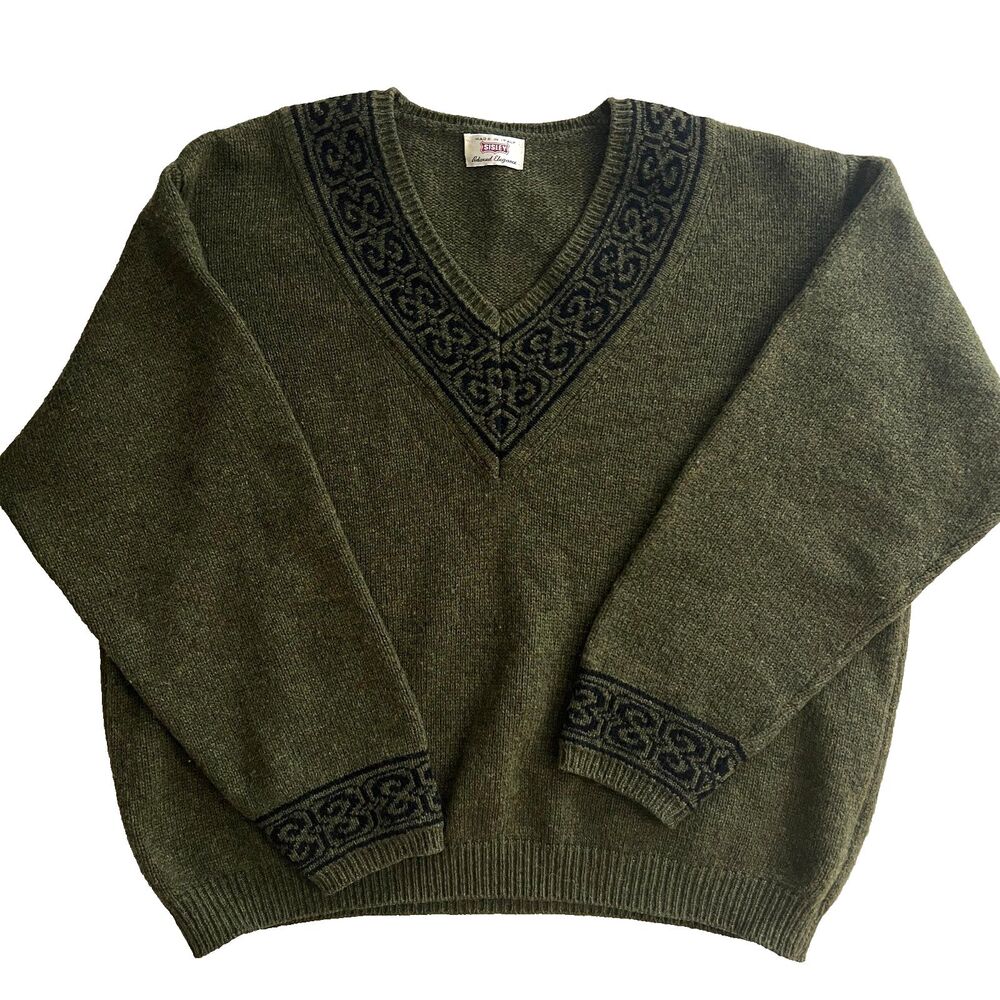 Vintage Sisley Mens Sweater XL Wool Italy